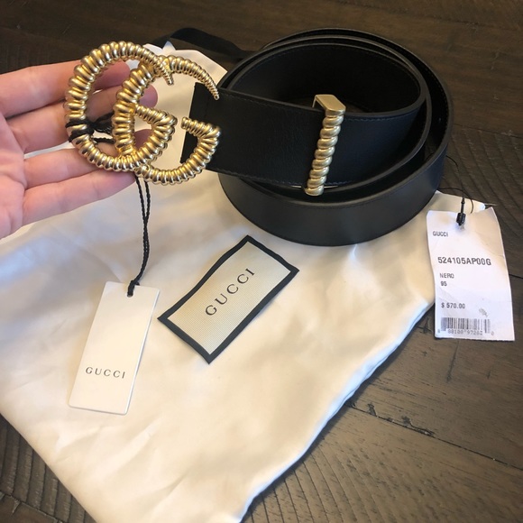 gucci moon leather belt
